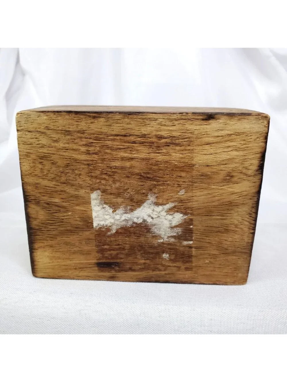 Vintage Hand Carved Wood Floral Hinge Lid Trinket Box Made In India 3 X 4 Inch
